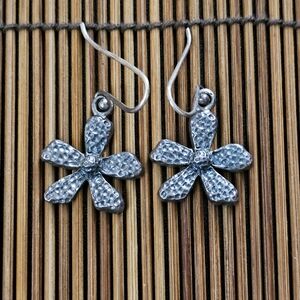 925 Silver Flower Dangle Earrings